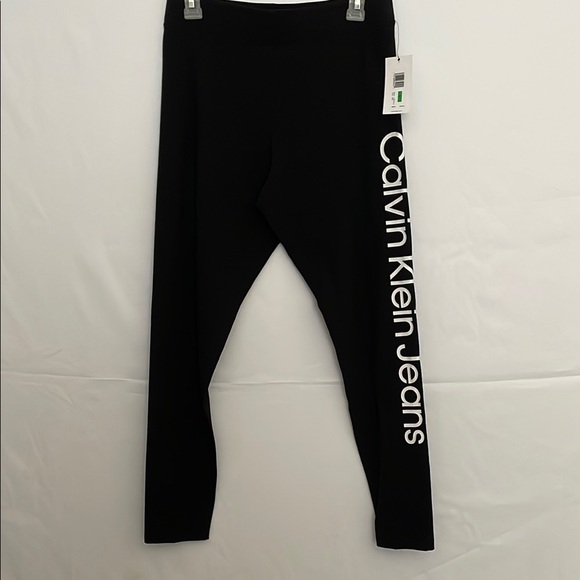 Calvin Klein Black Leggings Sleek Stretchy Design #A073 - Picture 1 of 6